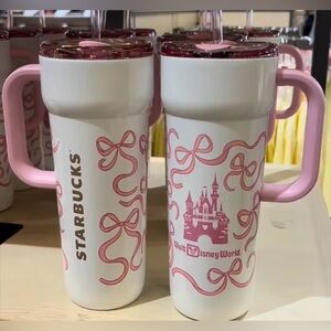 Disney Starbucks pink bow tumbler WDW 2026